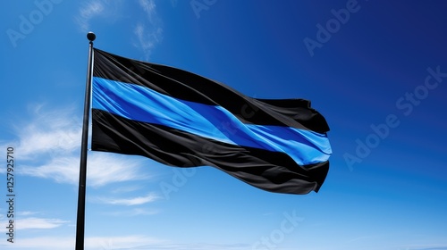 wind black and blue flag