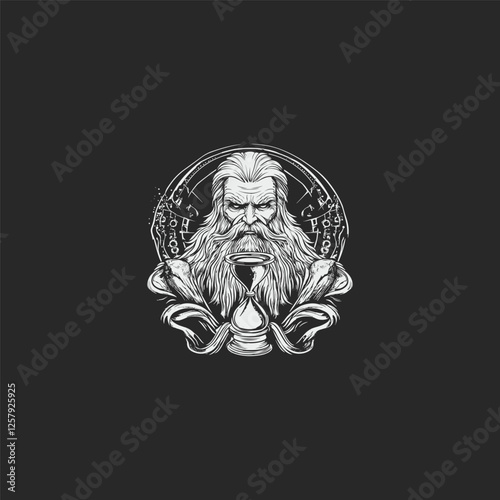 Titan Kronos ancient greek mythology design vector template logo illustration