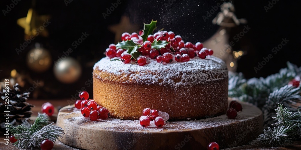 Powdered Sugar Cake with Berries Powdered Sugar Cake with Berries