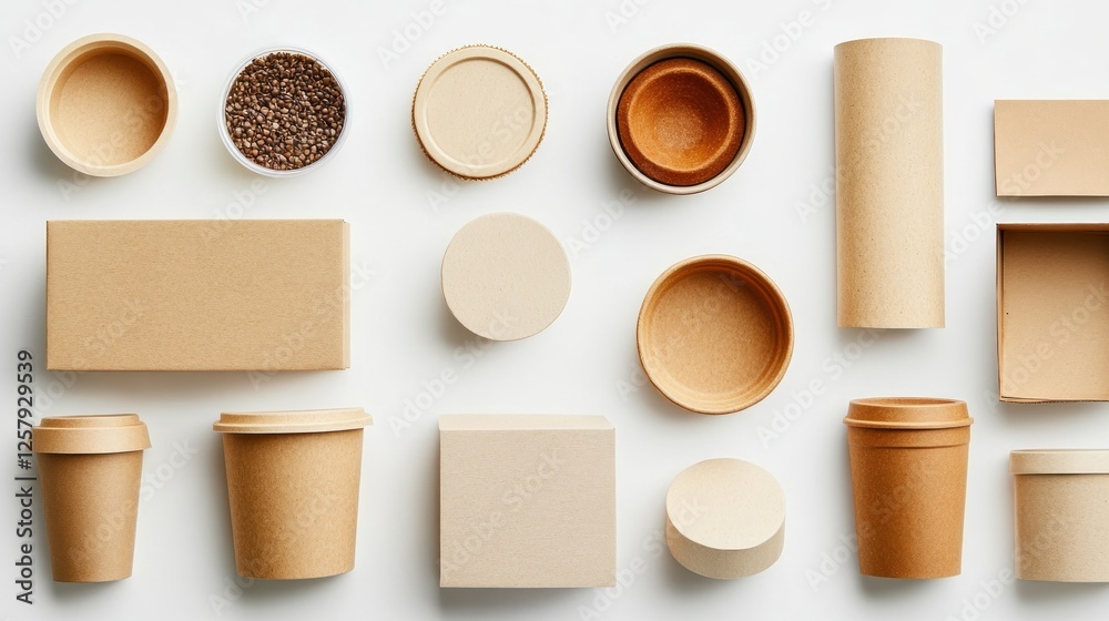Fototapeta premium Eco-friendly packaging mockups on white background