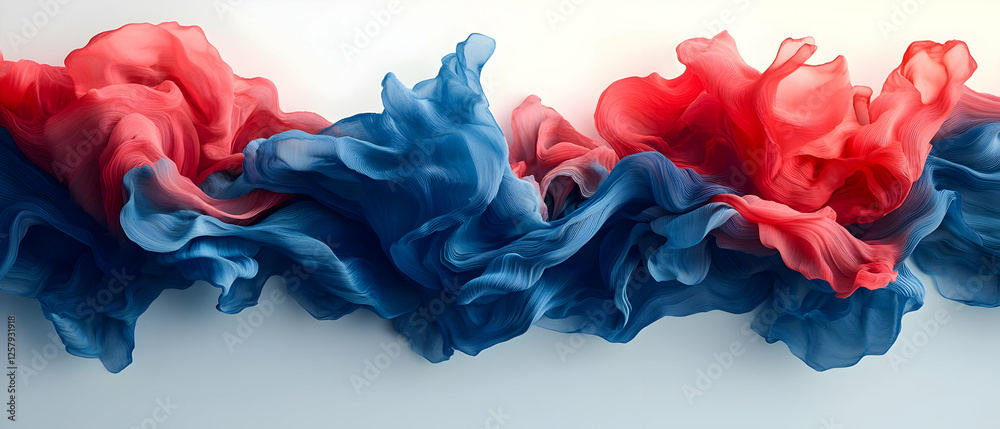 Red blue fabric swirl, abstract design