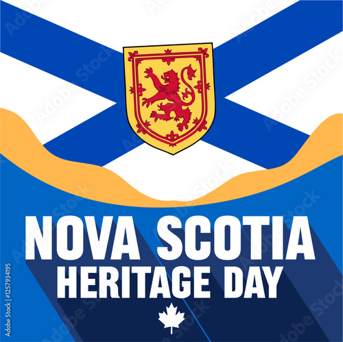 Happy Nova Scotia Heritage Day with nova scotia flag photo