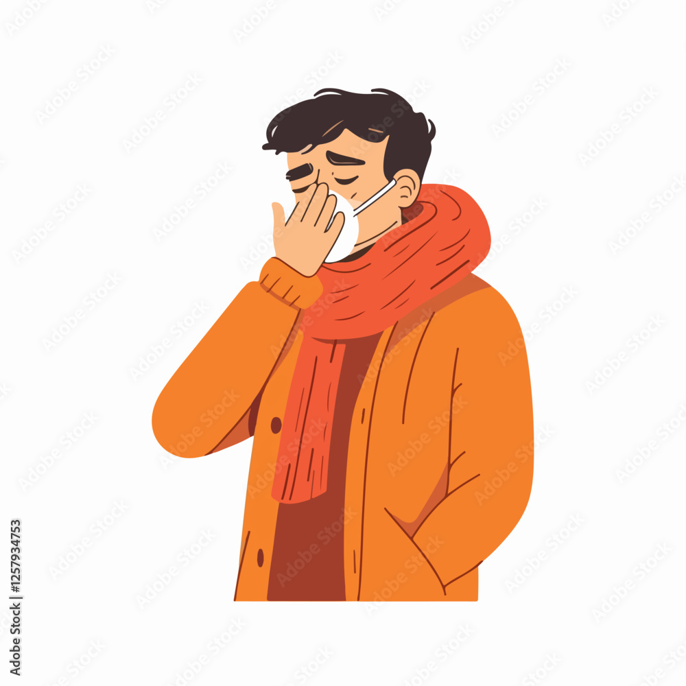 Illustration of a sick person. Flu. Disease. Illustration of a sick person. Flu. Disease.