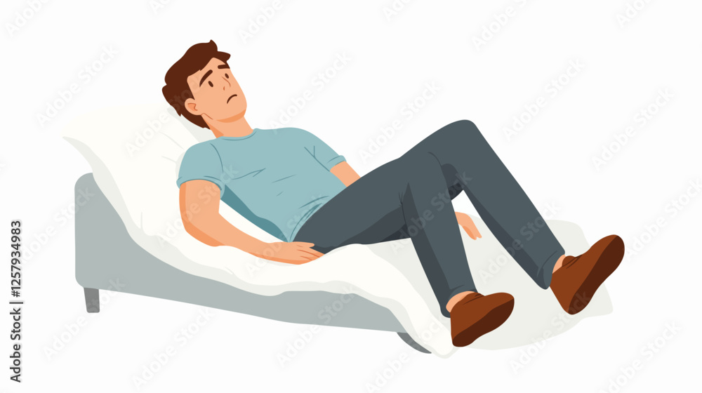 Illustration of a sick person. Flu. Disease.