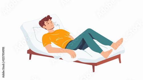 Illustration of a sick person. Flu. Disease.