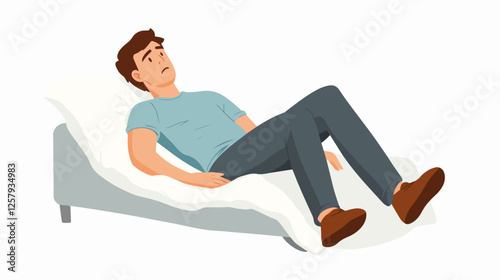 Illustration of a sick person. Flu. Disease.