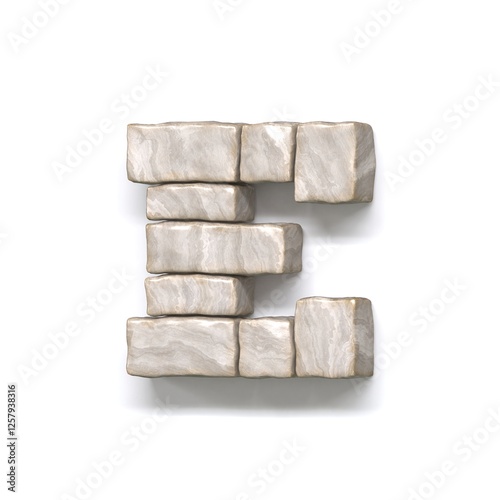 Obraz na płótnie Stone wall font Letter E 3D w salonie