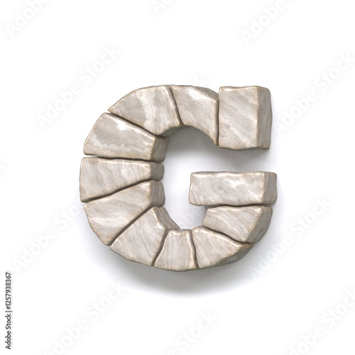 Obraz na płótnie Stone wall font Letter G 3D w salonie