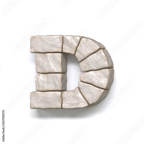 Obraz na płótnie Stone wall font Letter D 3D w salonie