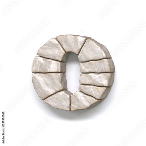 Obraz na płótnie Stone wall font Letter O 3D w salonie