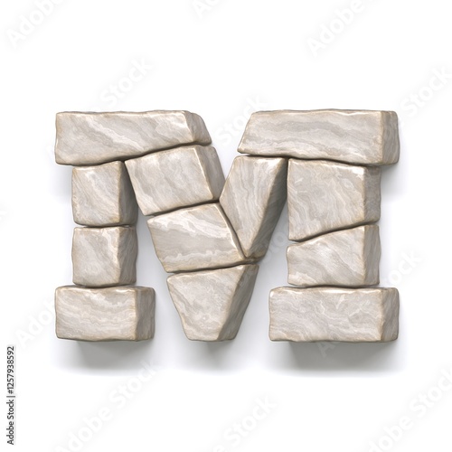 Obraz na płótnie Stone wall font Letter M 3D w salonie