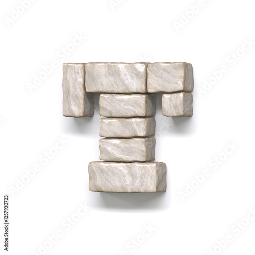 Obraz na płótnie Stone wall font Letter T 3D w salonie