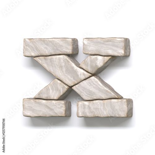 Obraz na płótnie Stone wall font Letter X 3D w salonie