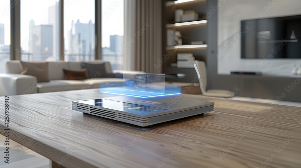 Futuristic workspace with holographic project data floating mid-air. Cutting-edge digital tools enhance efficiency and AI-driven systems improve workflow automation in modern business environment. Futuristic workspace with holographic project data floating mid-air. Cutting-edge digital tools enhance efficiency and AI-driven systems improve workflow automation in modern business environment.