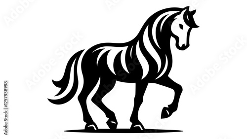 Adobe Illustrator ArVector black horse silhouette isolated view. Horse silhouette.Black color bold and line vector illustrations eps 10 on a PNG background.twork