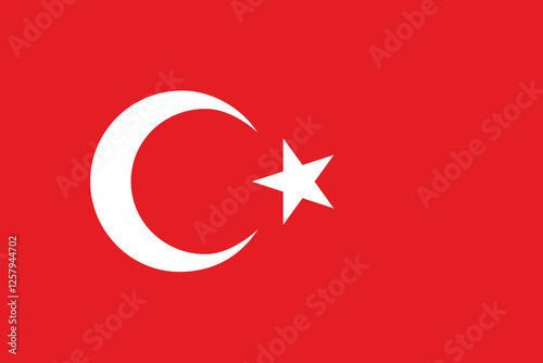 Flag of Turkey. Turkey flag official colors and proportion digital vector illustration