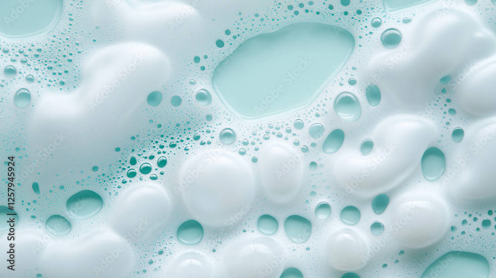 A close-up of white and turquoise foamy bubbles in a smooth, abstract pattern.
A close-up of white and turquoise foamy bubbles in a smooth, abstract pattern.