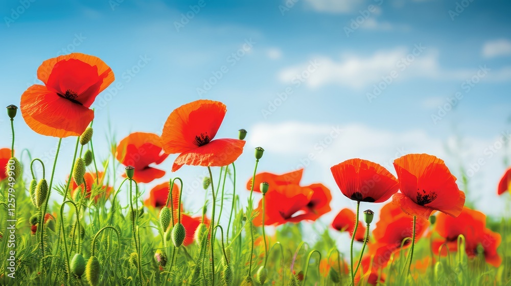 Obraz premium flowers red poppies