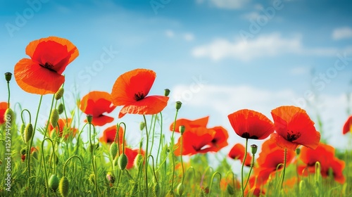 flowers red poppies
