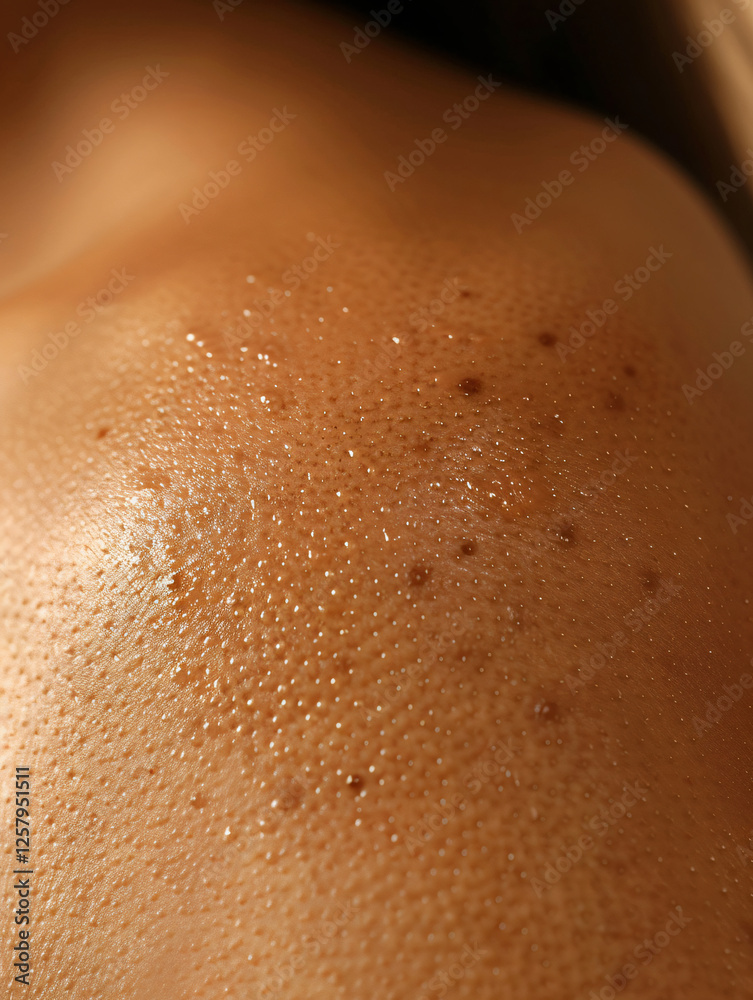 Fototapeta premium Detailed image of a rash on the arm caused by an allergic reaction, with raised, irritated spots and clear texture