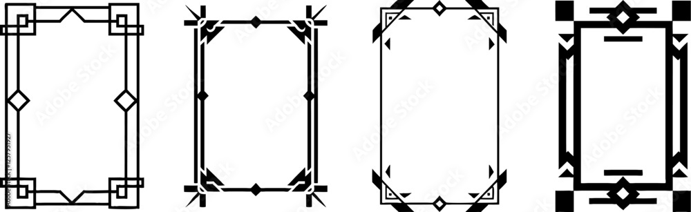 Set of geometric frames, in art deco style Set of geometric frames, in art deco style