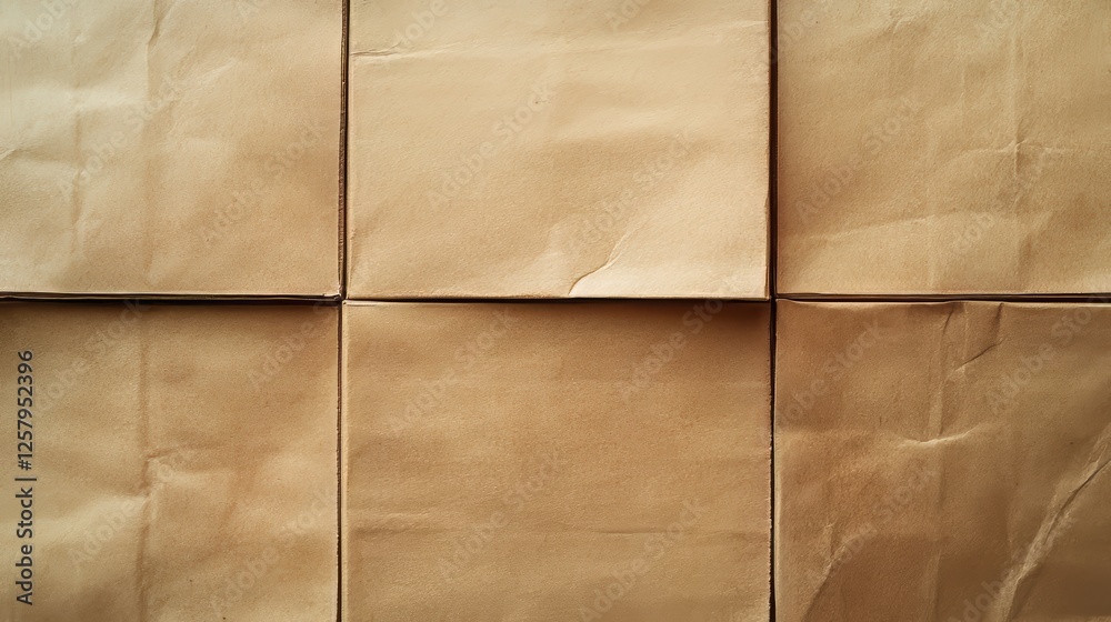Fototapeta premium Arrangement of brown paper boxes, full frame.