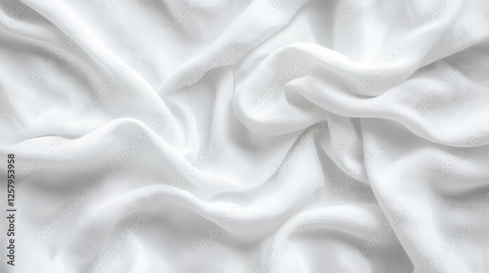 Obraz premium Flowing White Fabric Texture Background