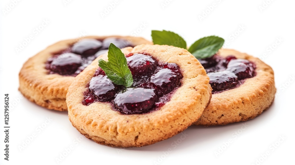 Sweet Cookies with Jam Snack Illustration Isolated on White Background Sweet Cookies with Jam Snack Illustration Isolated on White Background