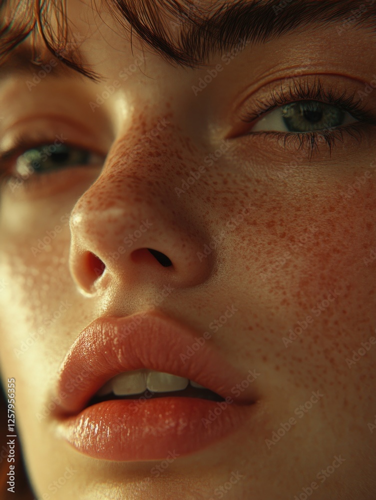 Naklejka premium Woman with freckles