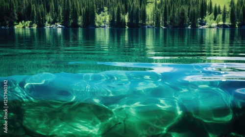 mountains blue and green abstract