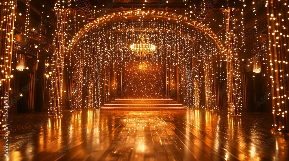 Obraz premium Golden Ballroom Awards Ceremony Stage