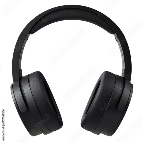 Stylish black headphones on a white isolate background