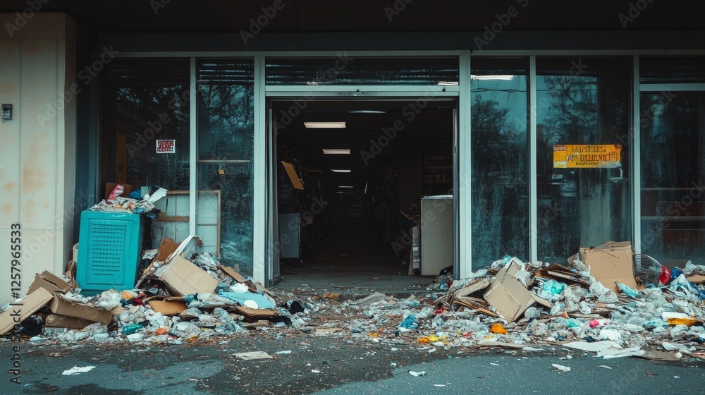 Abandoned Store Filled With Trash Abandoned Store Filled With Trash