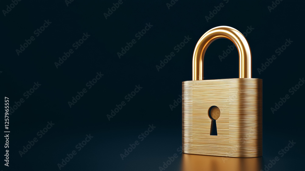 golden padlock with digital pattern on dark background symbolizes security golden padlock with digital pattern on dark background symbolizes security