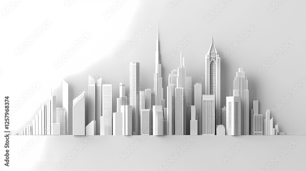 Fototapeta premium Minimalist city silhouette