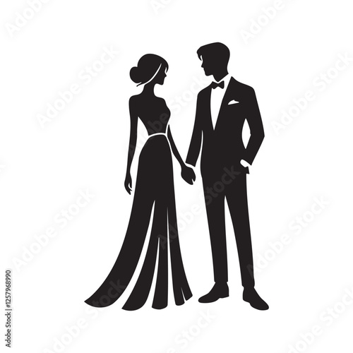 Wallpaper Mural Elegant Wedding Couple Silhouettes Torontodigital.ca