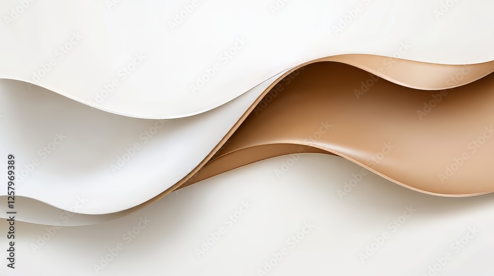 Obraz premium Wavy cream and tan abstract background design