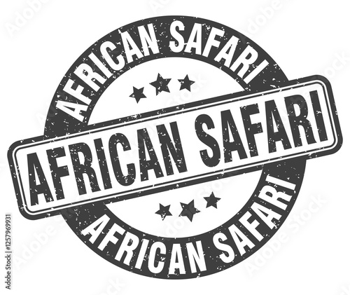 african safari stamp. african safari label. round grunge sign