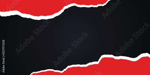 Vector abstract torn paper red and blak color ripped paper background poster banner, design vector file