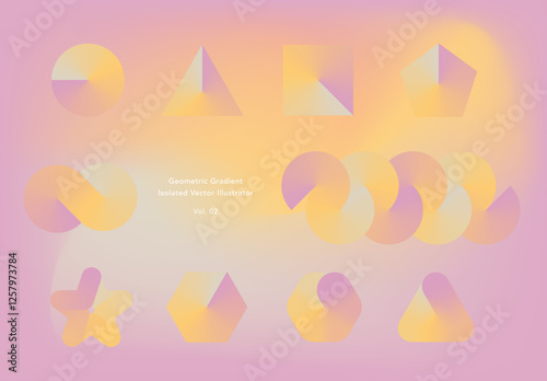 Geometric gradient. Isolated vector illustration. Blend icon design. 