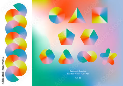 Geometric gradient. Isolated vector illustration. Blend icon design. 