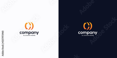 letter ch logo technology