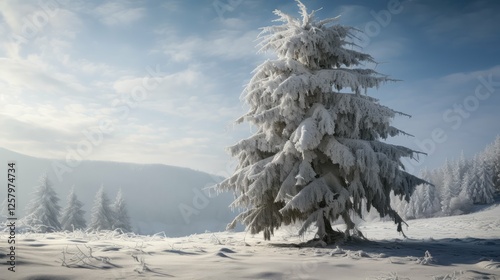 landscape norway spruce tree