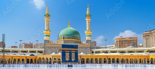 The Great Mosque of Mecca, Saudi Arabia, with the Kaaba, the holiest site in Islam, at daytime photo