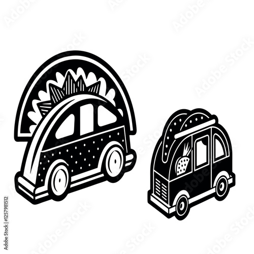 design logo icon illustration vector art food car truck