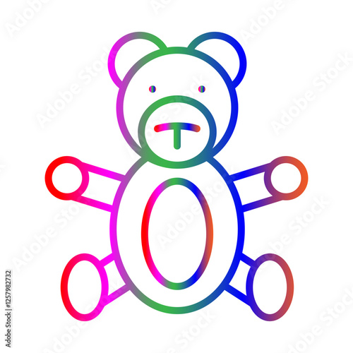 Teddy bear line gradient icon