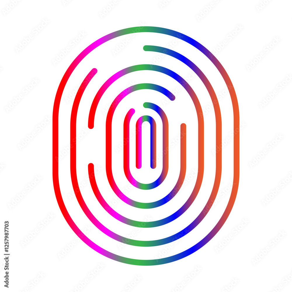 Fingerprint line gradient icon Fingerprint line gradient icon