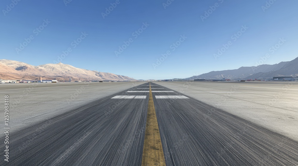 Fototapeta premium A smooth, freshly paved runway with clear directional signage.