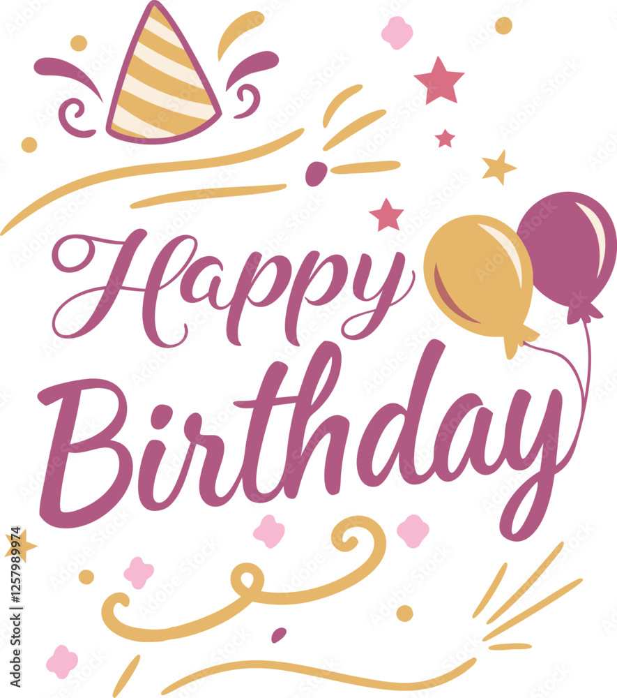 Happy birthdays vector art illustration with white background Happy birthdays vector art illustration with white background
