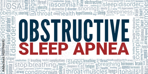 Obstructive Sleep Apnea OSA word cloud conceptual design isolated on white background.
